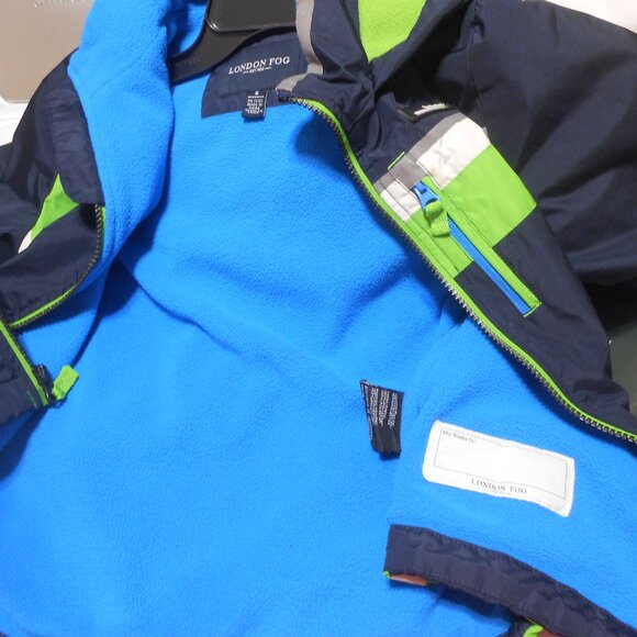 Excellent Boys size 6 London Fog hoodie rain Jacket w/ pockets fleece lining 👦 - Picture 6 of 14